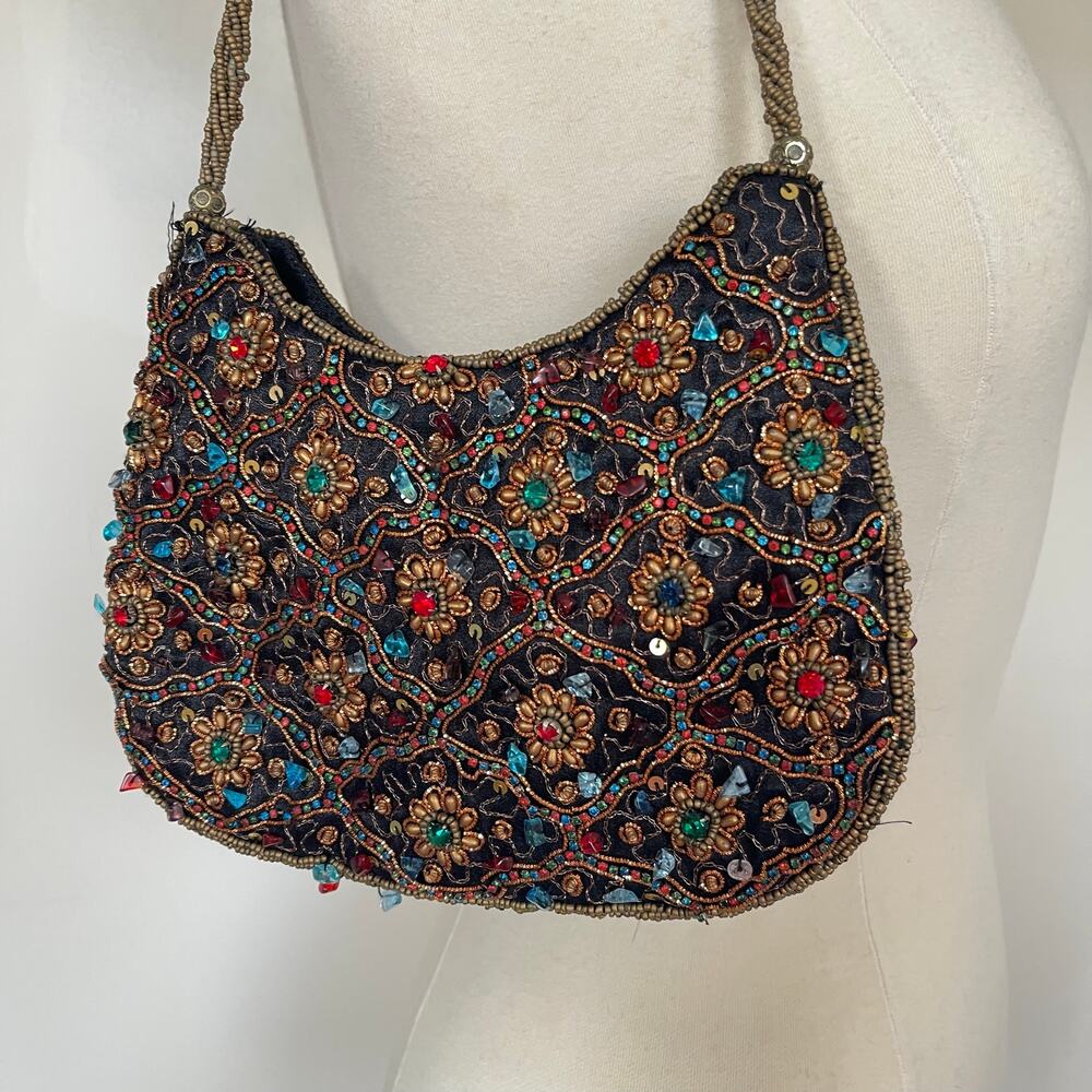 RARE Y2K Beaded Hobo Purse Shoulder Bag Indie Limited Edition